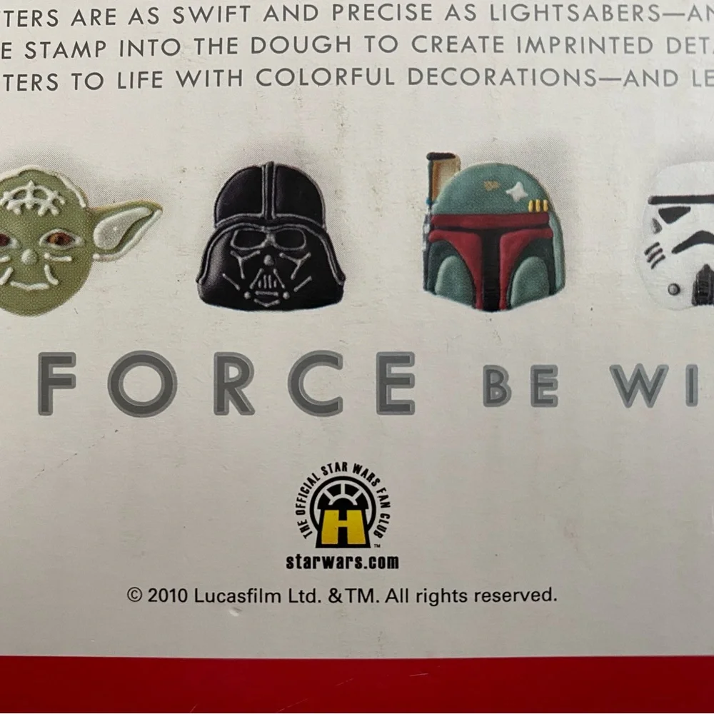Williams-Sonoma Star Wars cookie cutters with box and recipe